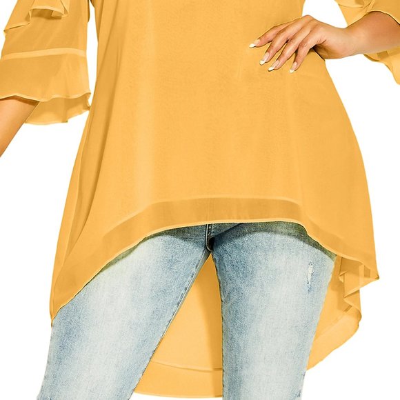 City Chic Trendy Plus Size Wild Dobby V-neck Top - Picture 2 of 4